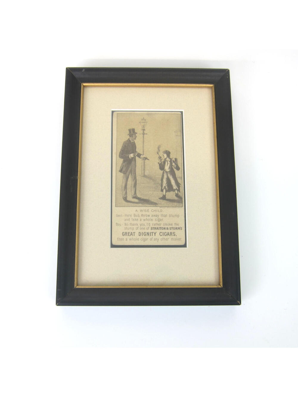 Currier & Ives Tobacco Trade Card Print Straiton & Storm's Great Dignity Cigars